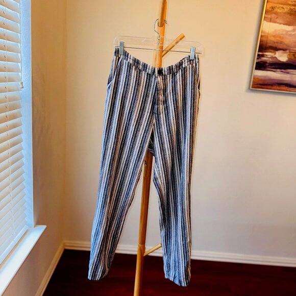 ASOS DESIGN Men’s Striped Linen-Blend Pants – 34” Tall / XL Long - Picture 1 of 3